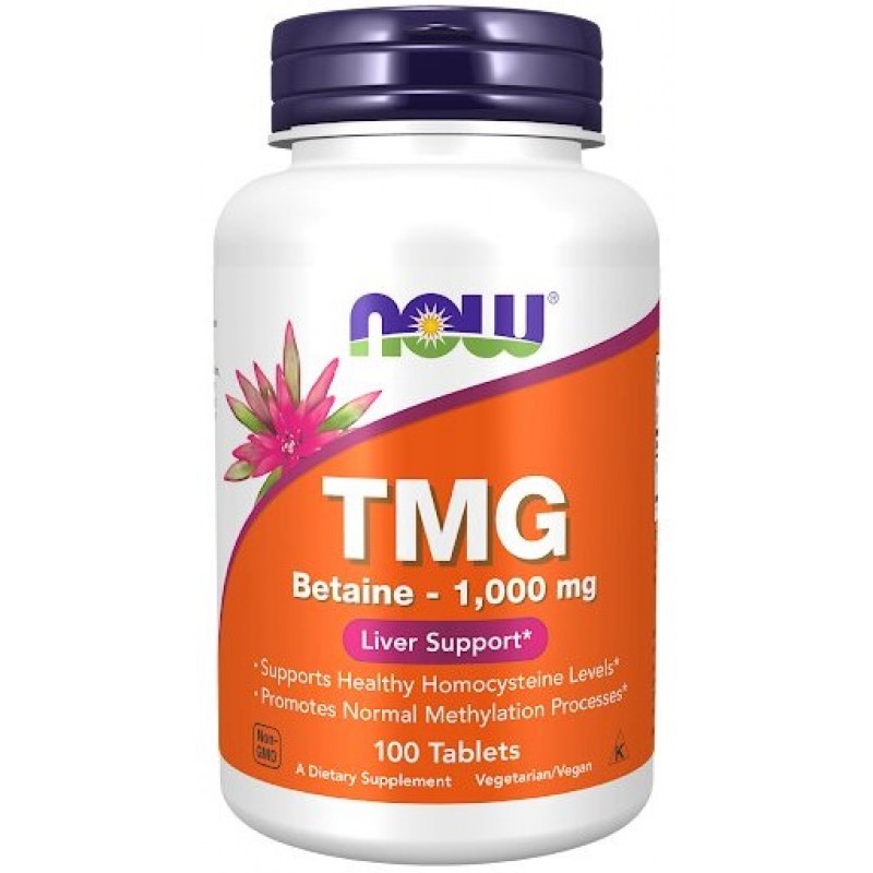 NOW Foods TMG (Trimetilglicīns) 1000 mg 100 tabletes